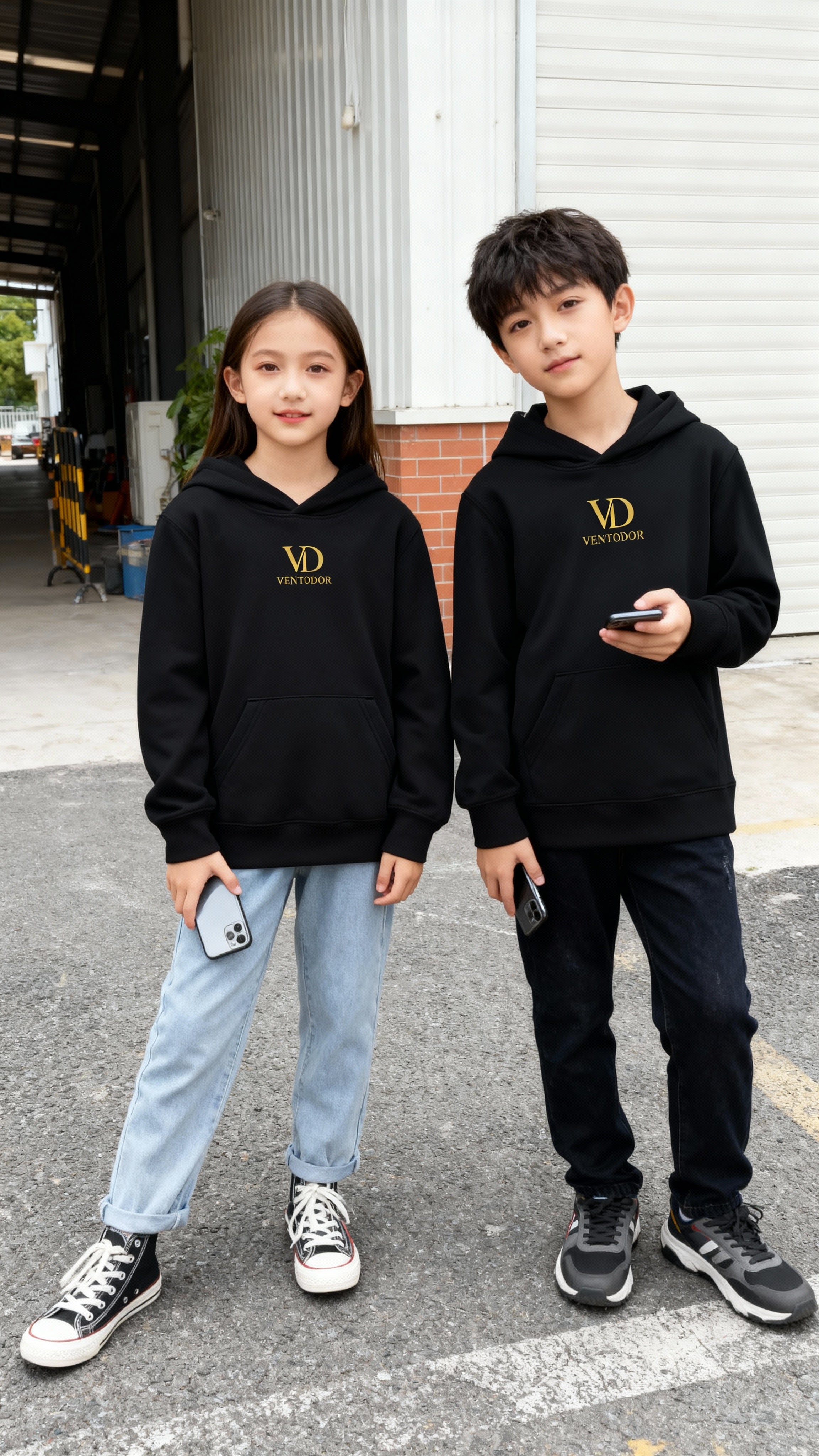 Ventodor Kids Essential Hoodie – Black Edition <<STSK180>>