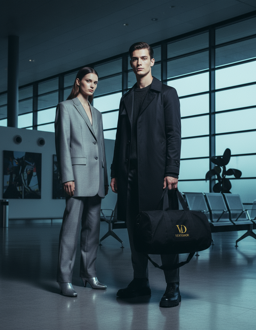 VENTODOR “Core Carry” Canvas Duffel Bag – Black & Gold Edition <<STAU892>>